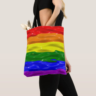 Bolso De Tela Bandera de orgullo de SlipperyJoe's brillo líquido