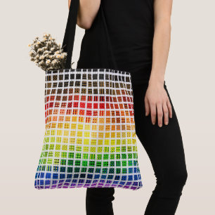 Bolso De Tela Bandera de orgullo gay arcoíris colorida a cuadros