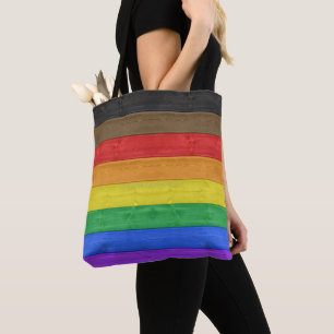 Bolso De Tela Bandera de orgullo gay inclusiva de SlipperyJoe's