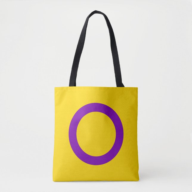 Bolso De Tela Bandera de orgullo intersexual (Anverso)