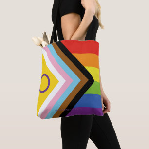 Bolso De Tela Bandera de orgullo intersexual de SlipperyJoe's fo
