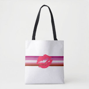 Bolso De Tela Bandera de orgullo lesbiana de labial