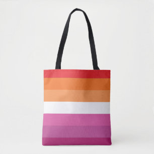 Bolso De Tela Bandera de Orgullo Lesbiano
