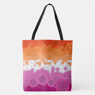 Bolso De Tela Bandera de orgullo lésbico abstracta bohemia burbu