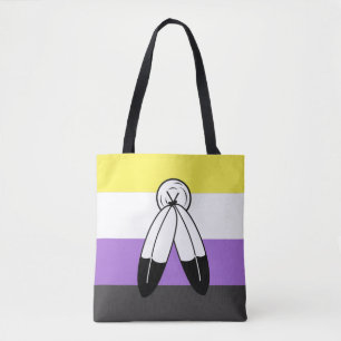 Bolso De Tela Bandera de orgullo no binario de dos espíritus