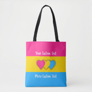 Bolso De Tela Bandera de orgullo pansexual con texto