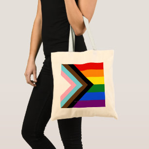 Bolso De Tela Bandera de orgullo progresista de SlipperyJoe's se