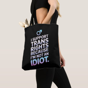 Bolso De Tela Bandera de orgullo trans aliado de apoyo 