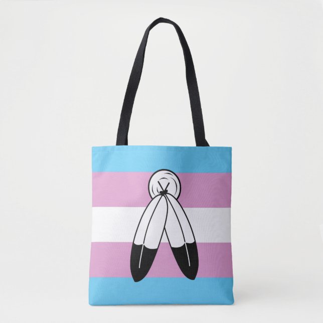 Bolso De Tela Bandera de orgullo trans de dos espíritus (Anverso)