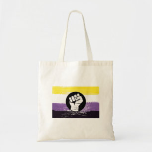 Bolso De Tela Bandera de protesta no binaria pintada