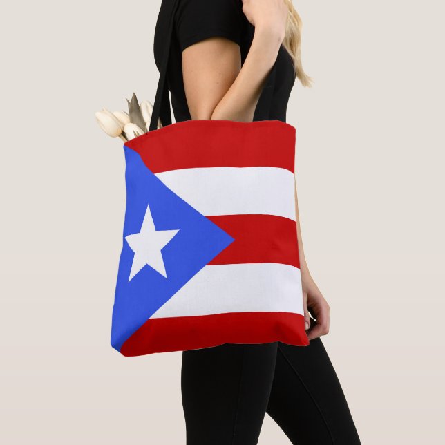 Bolso De Tela Bandera de Puerto Rico (Detalle)