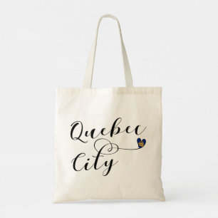 Bolso De Tela Bandera De Quebec En El Corazón