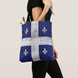 Bolso De Tela Bandera de Quebec estilo grunge erosionado