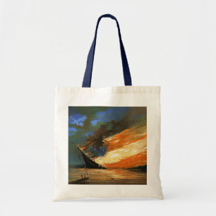 Bolso De Tela Bandera de quemadura de abstracto de época Tote Ba