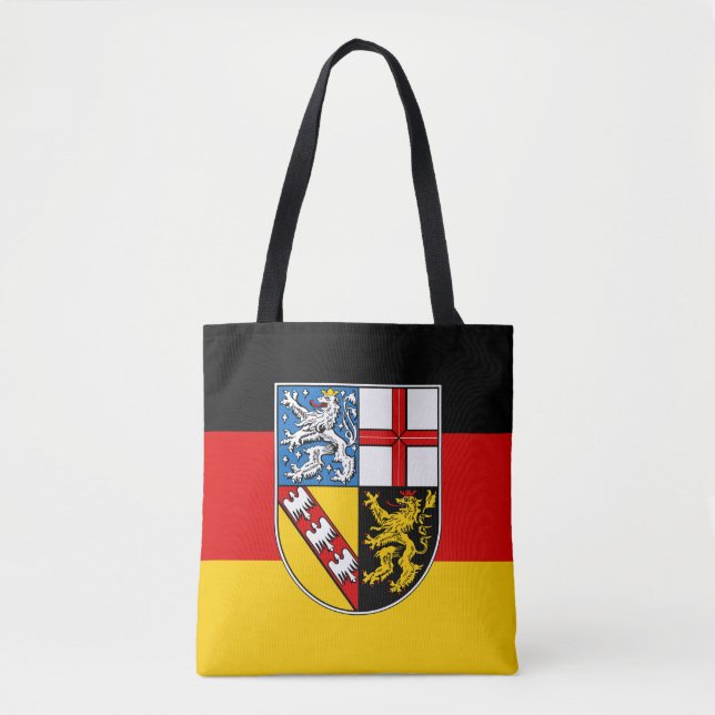 Bolso De Tela Bandera de Saarland Tote Bag (Anverso)