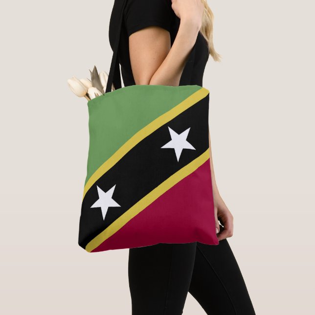 Bolso De Tela Bandera de Saint Kitts y Nevis (Detalle)