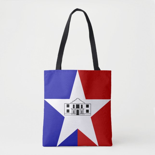 Bolso De Tela Bandera de San Antonio, Texas Tote Bag (Anverso)