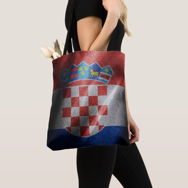 Bolso De Tela Bandera de seda de Croacia (Detalle)
