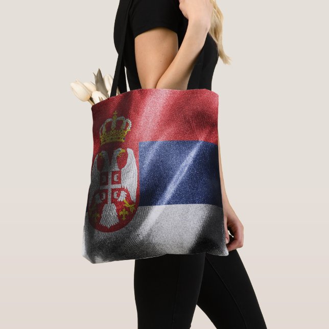 Bolso De Tela Bandera de seda de Serbia (Detalle)