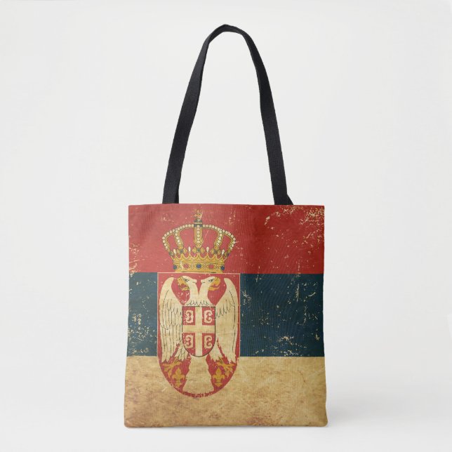 Bolso De Tela Bandera de Serbia (Anverso)