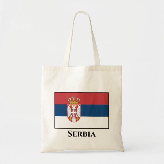 Bolso De Tela Bandera de Serbia (serbia) (Frente)