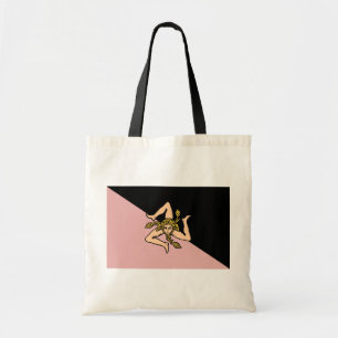 Bolso De Tela Bandera de Sicilia (rosa y negro), Italia