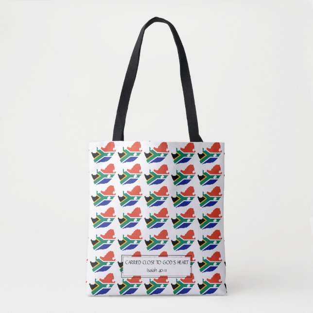 Bolso De Tela BANDERA DE SUDÁFRICA Escritura Isaiah Christian (Anverso)