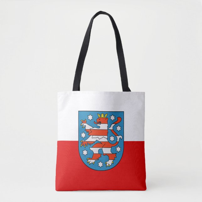Bolso De Tela Bandera de Turingia Tote Bag (Anverso)