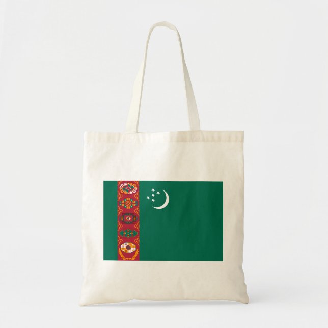 Bolso De Tela Bandera de Turkmenistán (Frente)