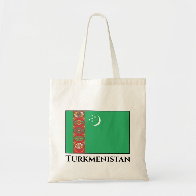 Bolso De Tela Bandera de Turkmenistán (Frente)