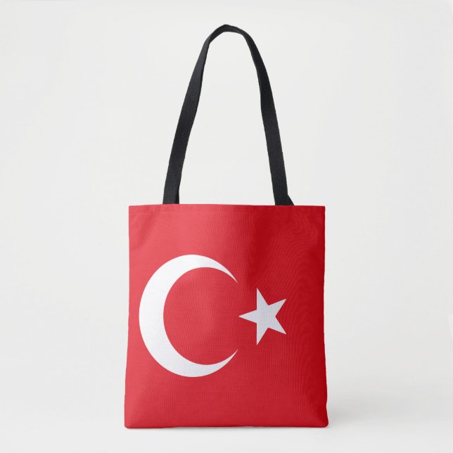 Bolso De Tela Bandera de Turquía (Anverso)