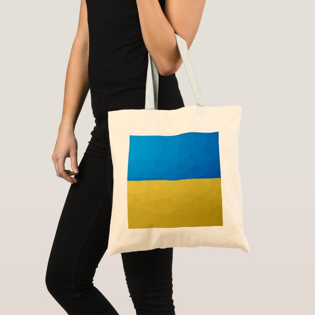 Bolso De Tela Bandera de Ucrania malla de patrón geométrico azul (Anverso (producto))