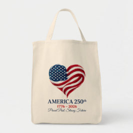 Bolso De Tela Bandera del 250 Aniversario de América Corazón Bol