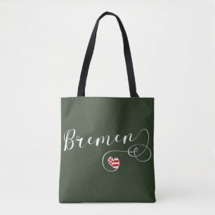 Bolso De Tela Bandera del Corazón de Bremen, Alemania