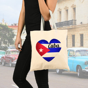 Bolso De Tela Bandera del Corazón de Cuba