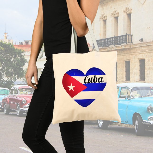 Bolso De Tela Bandera del Corazón de Cuba (Subido por el creador)