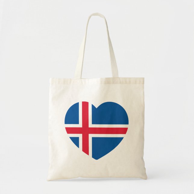 Bolso De Tela Bandera del Corazón de Islandia (Frente)