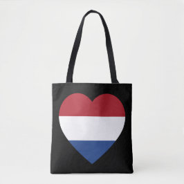 Bolso De Tela Bandera del Corazón de los Países Bajos sobre posi