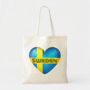 Bolso De Tela Bandera del Corazón de Suecia