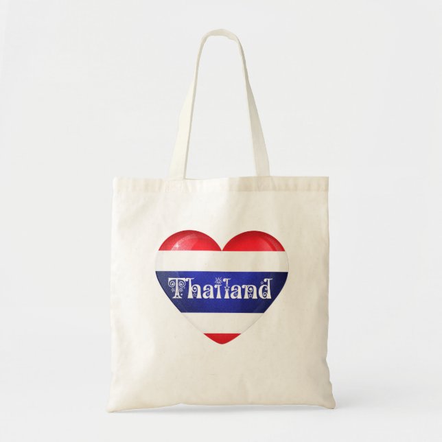 Bolso De Tela Bandera del Corazón de Tailandia (Frente)