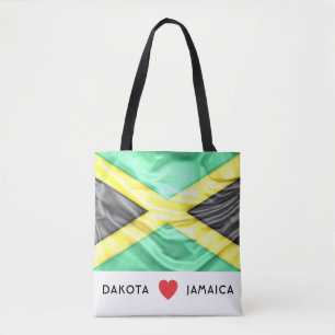 Bolso De Tela Bandera del corazón del personalizado I de Jamaic