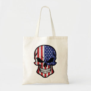 Bolso De Tela Bandera del cráneo sonriente de Estados Unidos