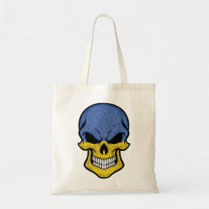 Bolso De Tela Bandera del cráneo sonriente de Ucrania