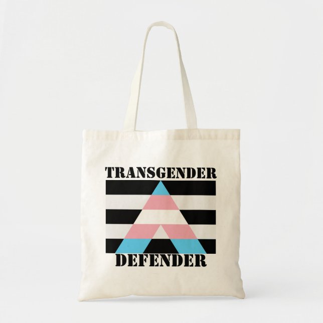 Bolso De Tela Bandera del defensor transgénero del aliado direct (Frente)