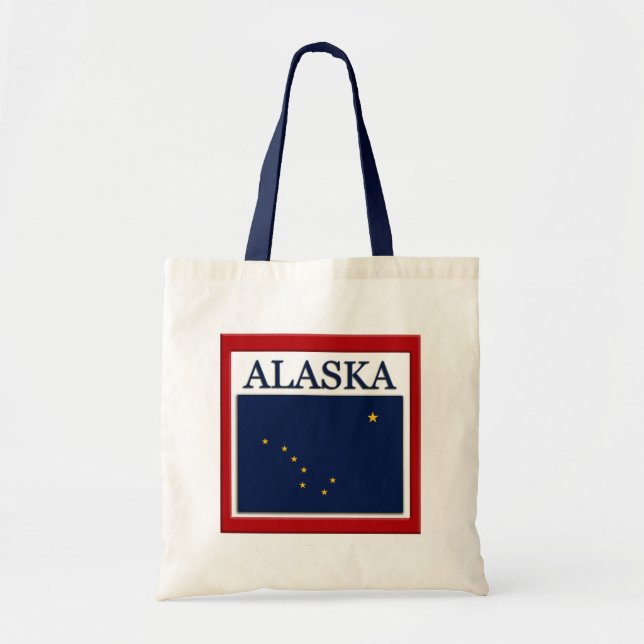 Bolso De Tela Bandera del Estado de Alaska Diseño Lienzo presupu (Frente)