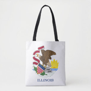 Bolso De Tela Bandera del estado de Illinois