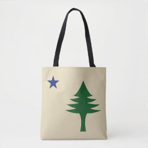 Bolso De Tela Bandera del estado de Maine de 1901 con árbol de p