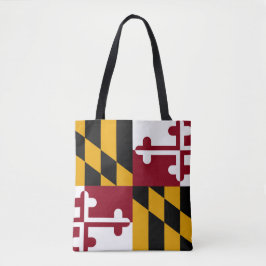 Bolso De Tela Bandera Del Estado De Maryland Por Todo El Tote De