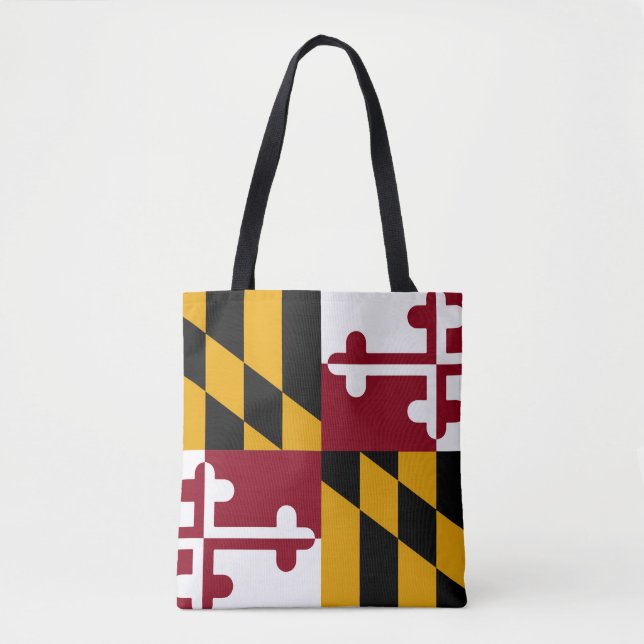 Bolso De Tela Bandera Del Estado De Maryland Por Todo El Tote De (Anverso)