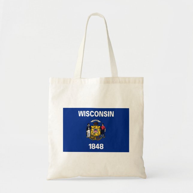 Bolso De Tela Bandera del estado de Wisconsin (Frente)